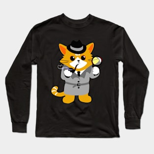 Detective Cat, Catective Long Sleeve T-Shirt